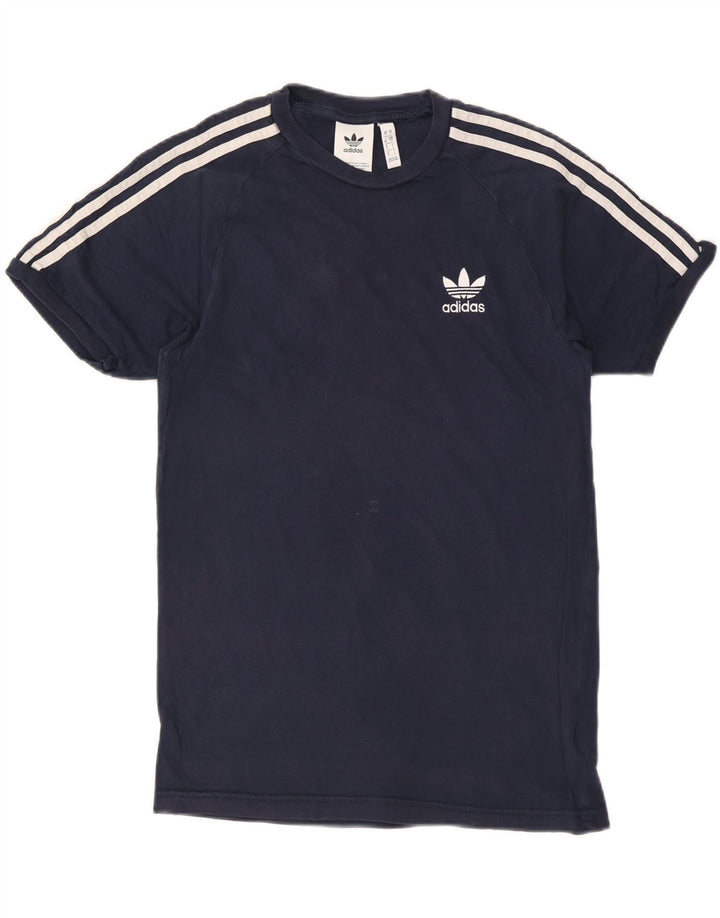 Adidas Mens T-Shirt Top Small Navy Blue Cotton