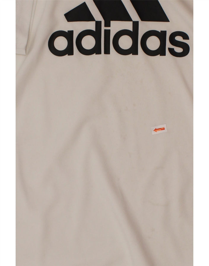 ADIDAS Boys Graphic T-Shirt Top 11-12 Years White Polyester