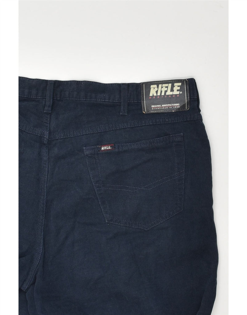 RIFLE Mens Straight Corduroy Trousers W40 L27 Navy Blue | Vintage Rifle | Thrift | Second-Hand Rifle | Used Clothing | Messina Hembry 