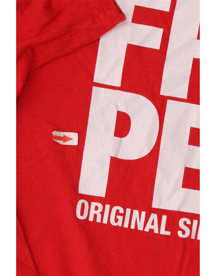 Fred Perry Mens Graphic T-Shirt Top Large Red Cotton