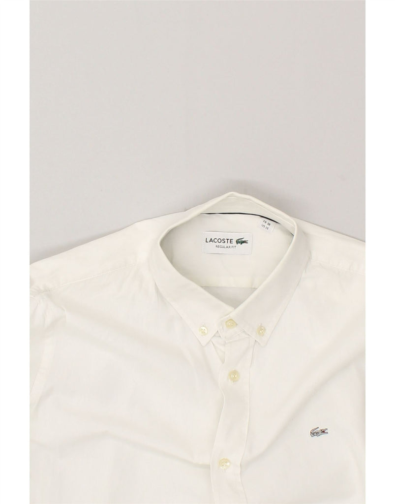 LACOSTE Mens Regular Fit Shirt Size 38 Medium White Cotton | Vintage Lacoste | Thrift | Second-Hand Lacoste | Used Clothing | Messina Hembry 