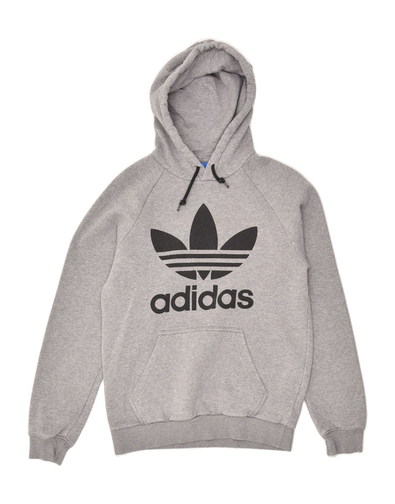 ADIDAS Mens Graphic Hoodie Jumper Small Grey Cotton | Vintage Adidas | Thrift | Second-Hand Adidas | Used Clothing | Messina Hembry 