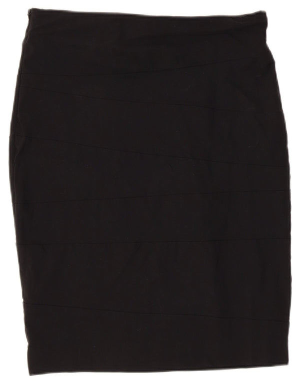 Zara Womens High Waist Pencil Skirt Large W30  Black Viscose