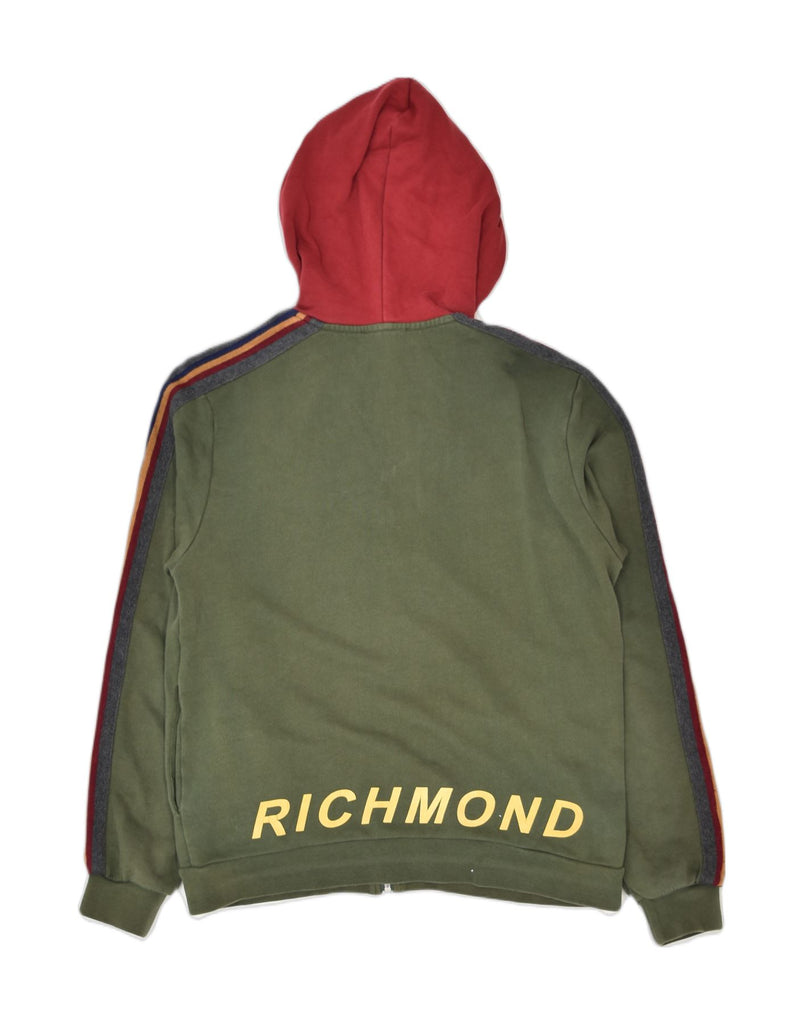 RICHMOND Boys Graphic Zip Hoodie Sweater 15-16 Years Khaki Cotton | Vintage | Thrift | Second-Hand | Used Clothing | Messina Hembry 