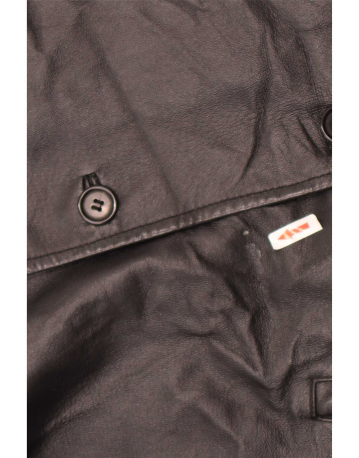 Vintage Mens Leather Jacket IT 46 Small Black