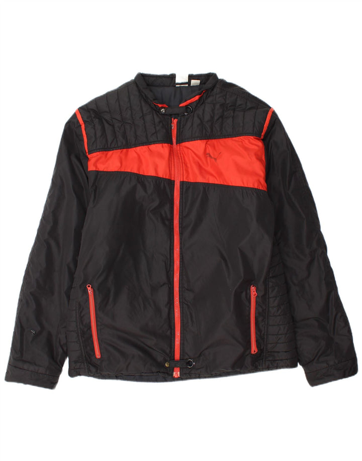 PUMA Mens Padded Jacket UK 38 Medium Black Colourblock