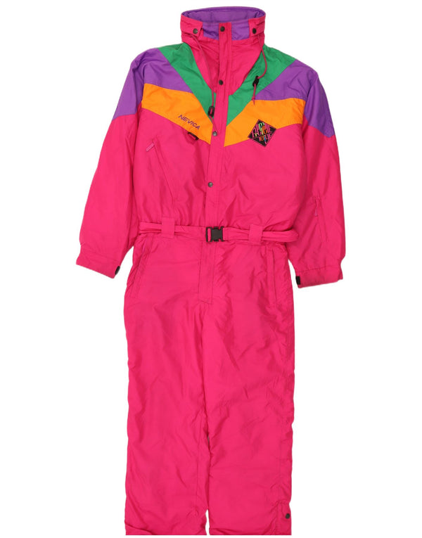 Nevica Mens Ski Jumpsuit UK 40 Medium Pink Colourblock Polyester