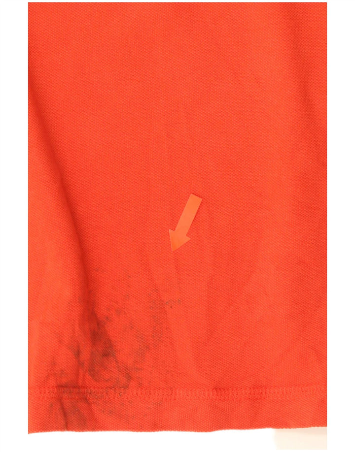 DKNY Mens Graphic Polo Shirt 2XL Orange Cotton
