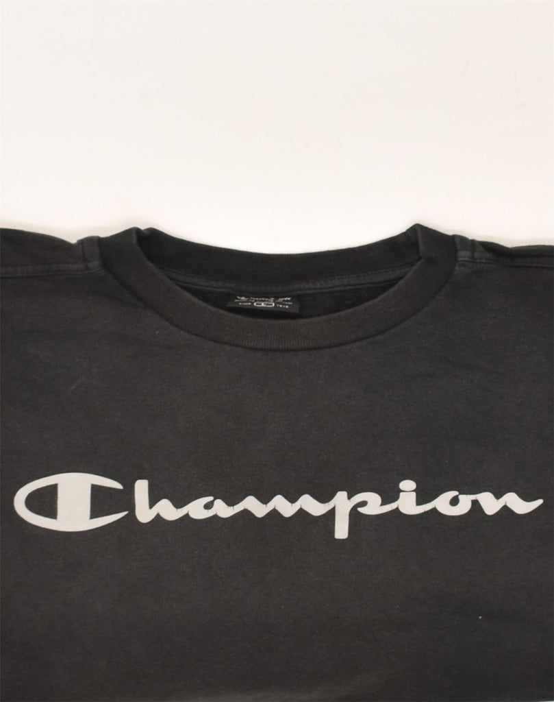 CHAMPION Mens Graphic Sweatshirt Jumper Large Black Cotton | Vintage Champion | Thrift | Second-Hand Champion | Used Clothing | Messina Hembry 