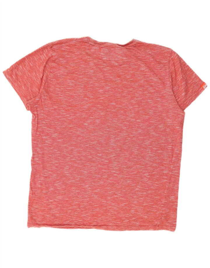 Superdry Mens T-Shirt Top XL Red Flecked