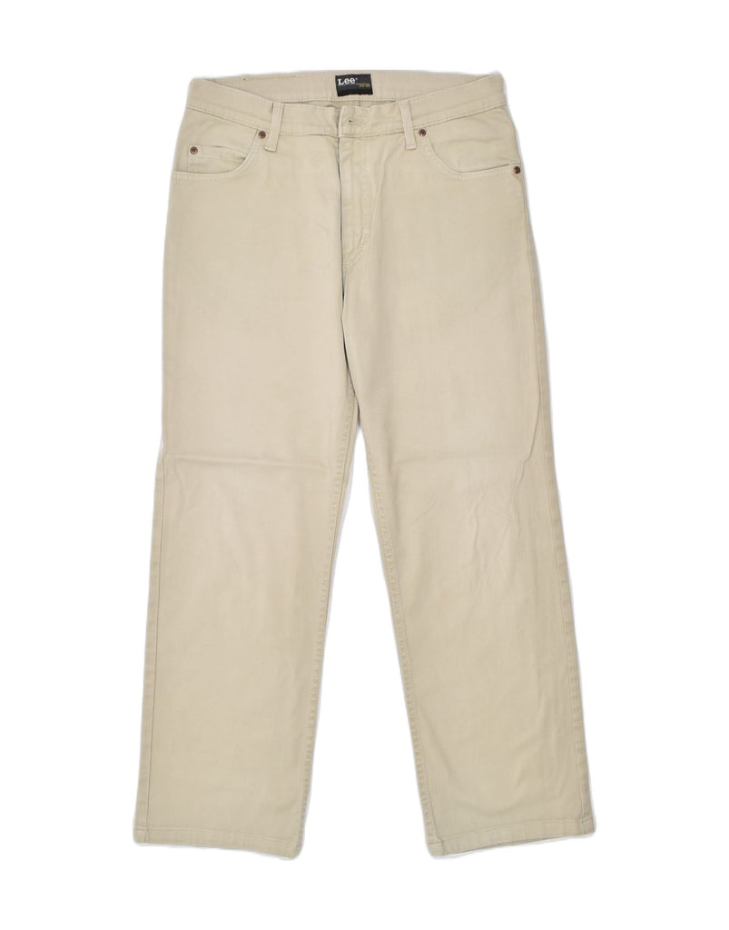 LEE Mens Straight Casual Trousers W33 L27 Beige Cotton | Vintage | Thrift | Second-Hand | Used Clothing | Messina Hembry 