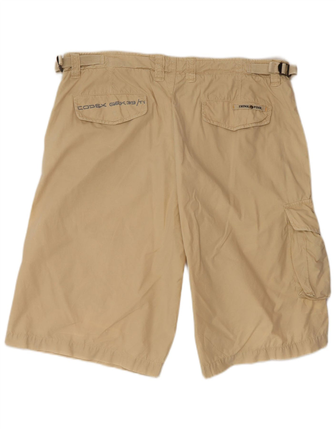 THINK PINK Mens Cargo Shorts IT 52 XL W38  Beige Cotton