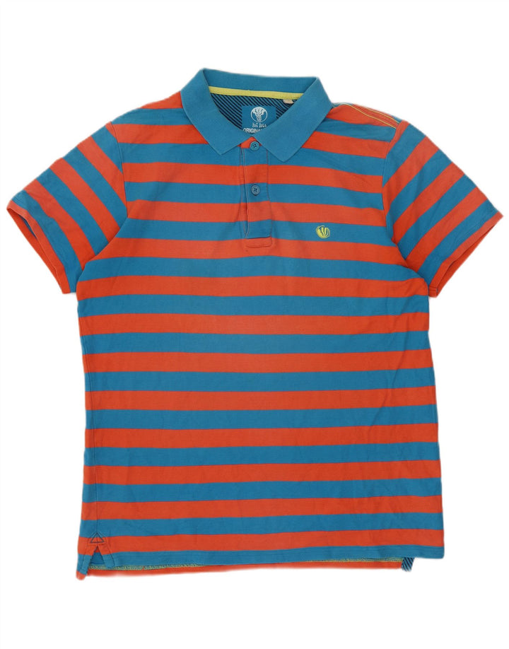 Fat Face Mens Rugby Polo Shirt Medium Red Striped Cotton
