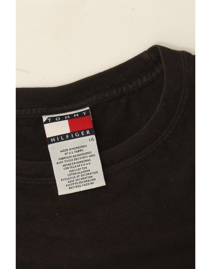 Tommy Hilfiger Mens T-Shirt Top Large Black Cotton