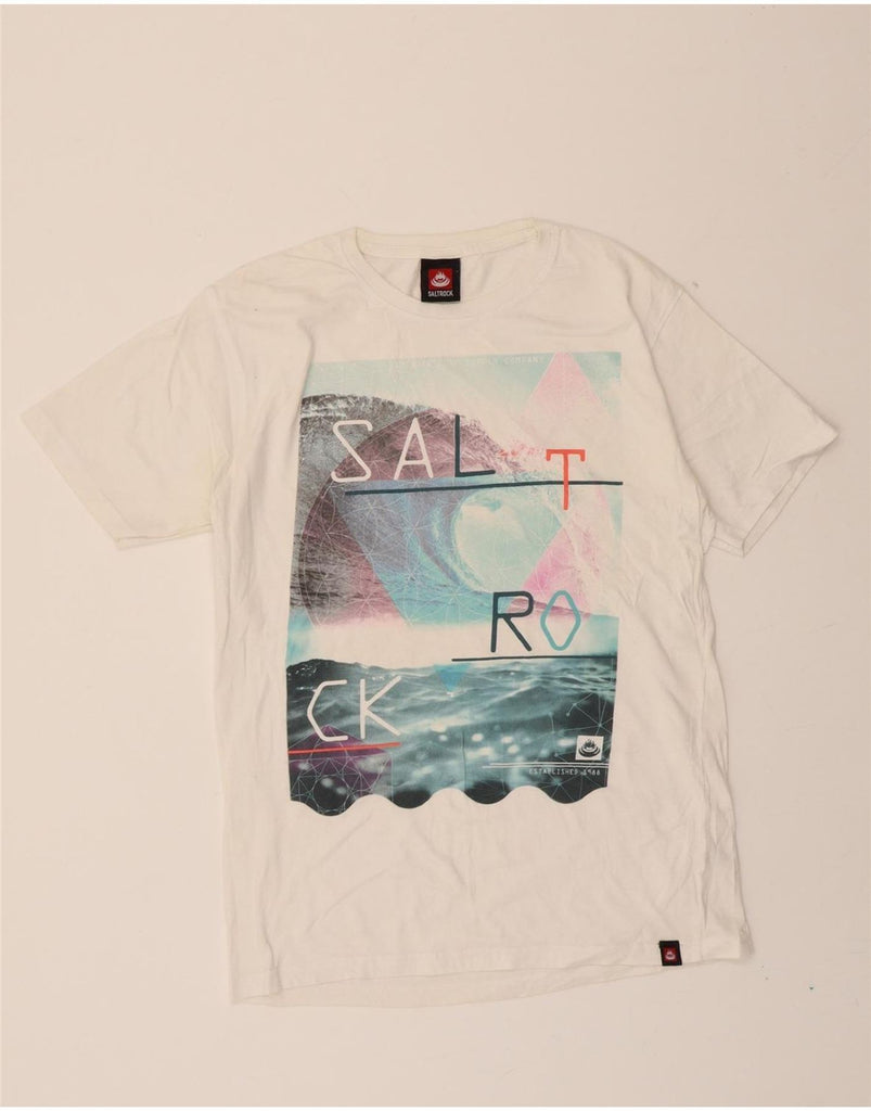 SALTROCK Mens Graphic T-Shirt Top Medium White Cotton Vintage Saltrock and Second-Hand Saltrock from Messina Hembry 