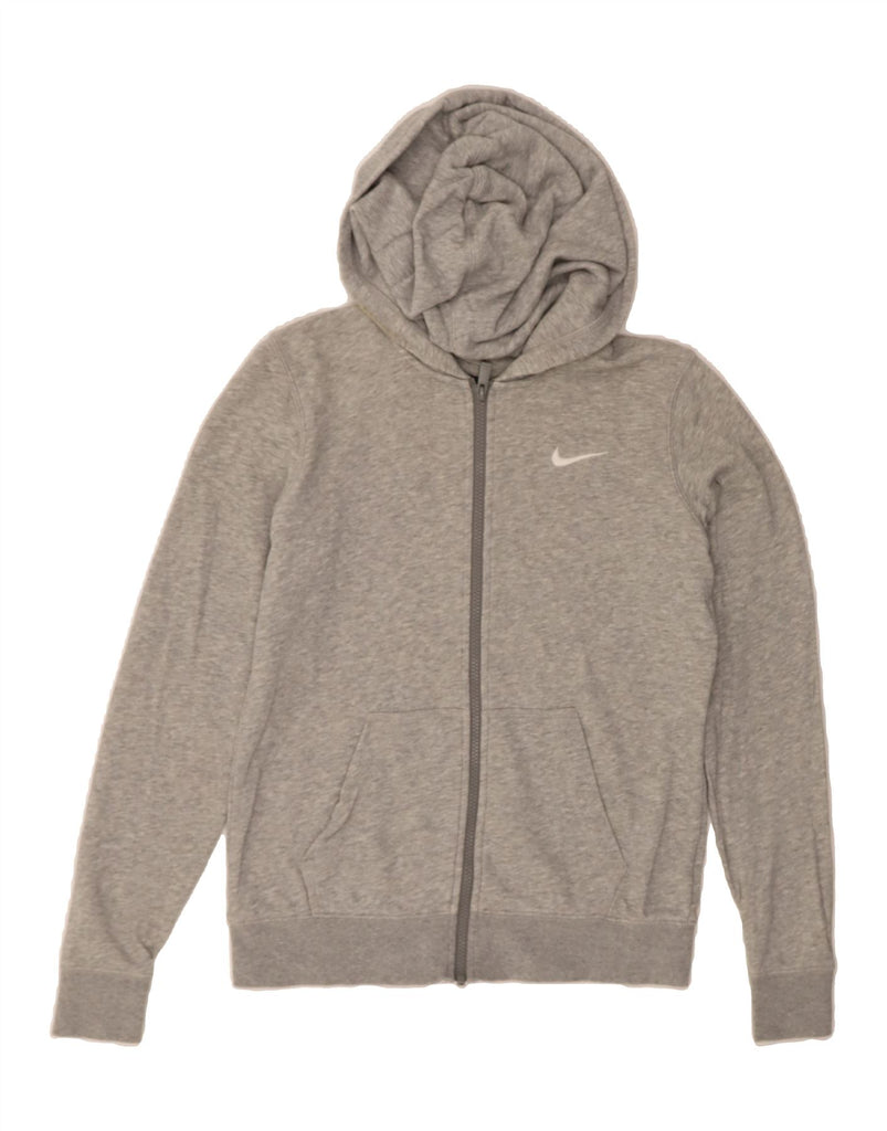 NIKE Womens Zip Hoodie Sweater UK 14 Medium Grey Vintage Nike and Second-Hand Nike from Messina Hembry 
