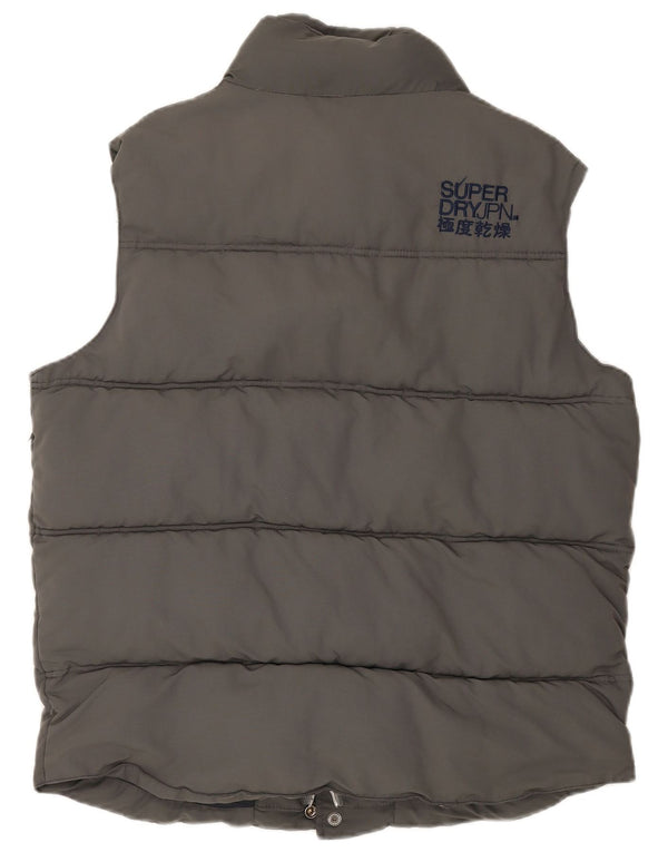 Superdry Mens Padded Gilet UK 44 2XL Grey Nylon