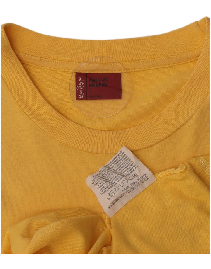 Levi's Mens Graphic T-Shirt Top Medium Yellow Cotton