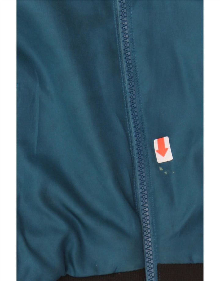 DKNY Girls Graphic Windbreaker Jacket 7-8 Years Small Blue Colourblock Vintage Dkny and Second-Hand Dkny from Messina Hembry 