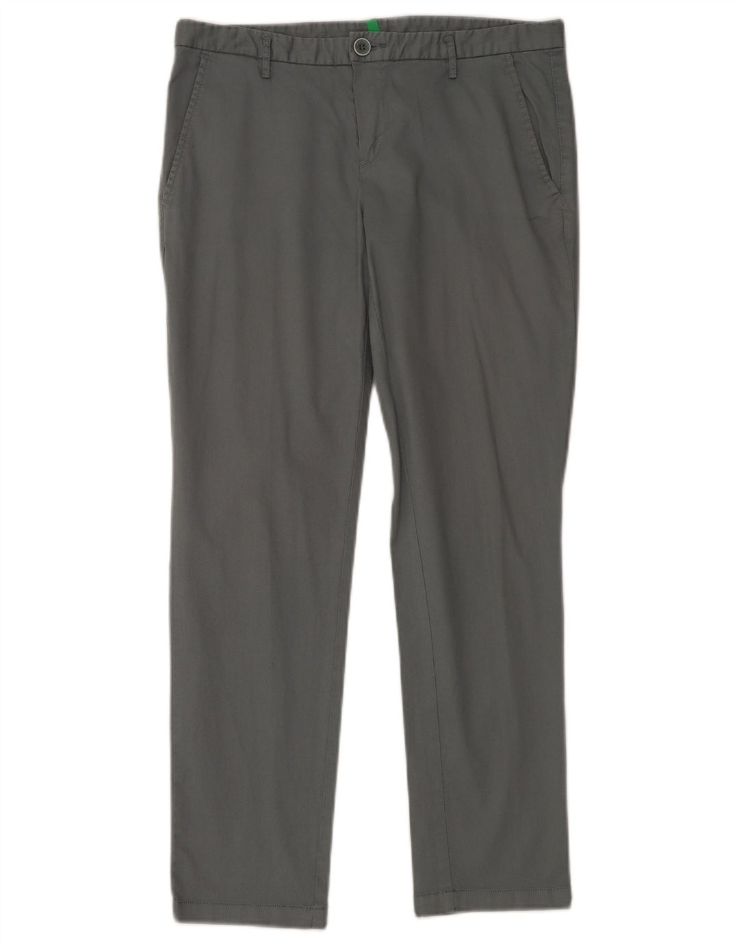 Benetton Womens Slim Chino Trousers IT 42 Medium W32 L28 Grey