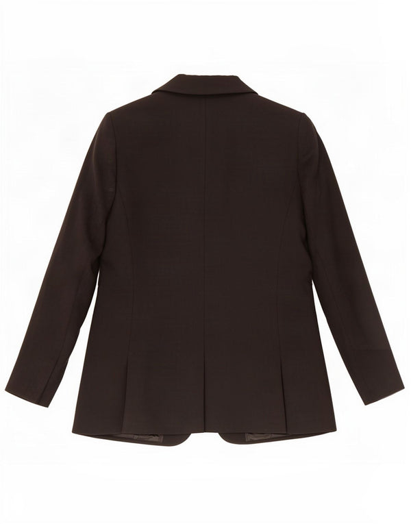 Marks & Spencer Womens 1 Button Blazer Jacket UK 12 Medium Black Polyester