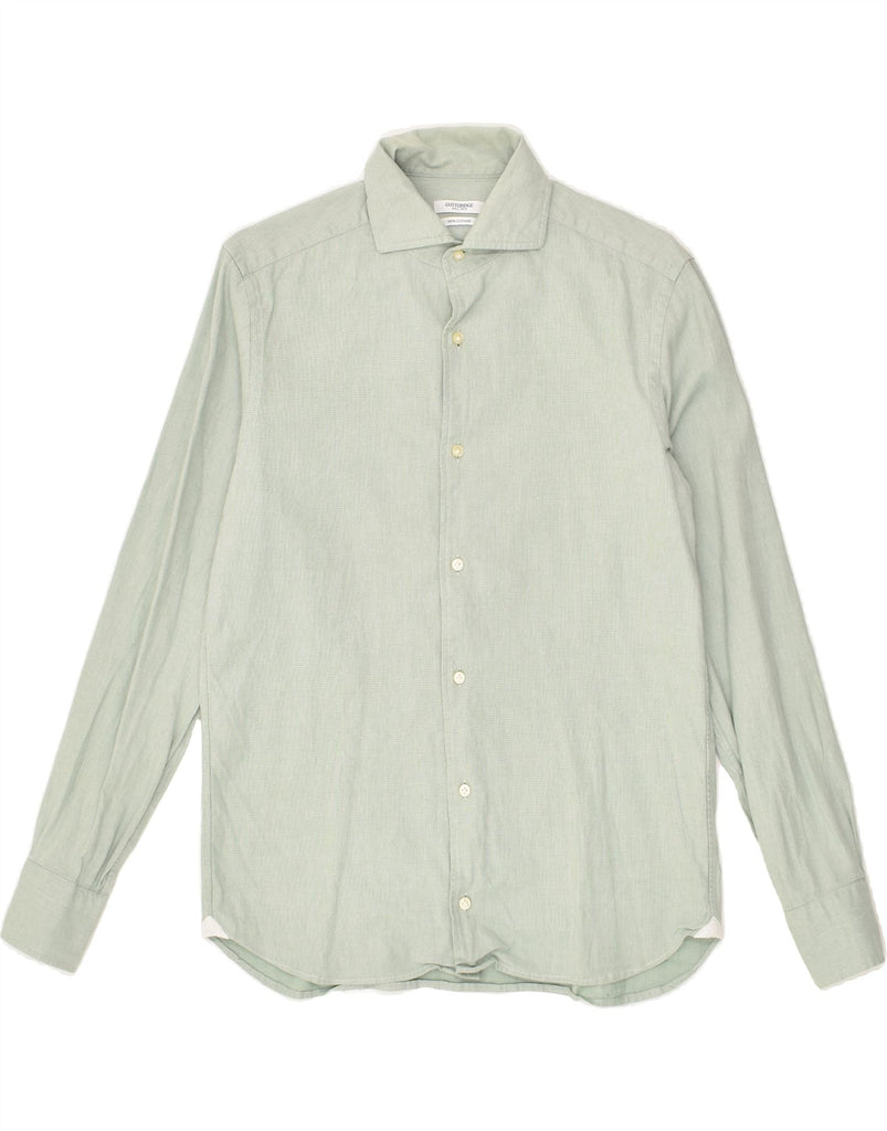 GUTTERIDGE Mens Shirt Size 15 1/2 39 Medium Green Cotton | Vintage Gutteridge | Thrift | Second-Hand Gutteridge | Used Clothing | Messina Hembry 