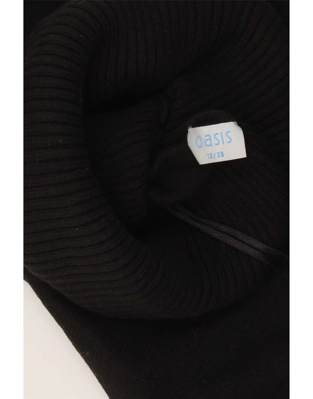 Oasis Womens Short Sleeve Roll Neck Jumper Sweater UK 12 Medium Black