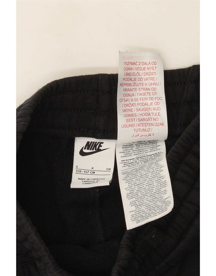 Nike Boys Tracksuit Trousers Joggers 8-9 Years Small Black Cotton