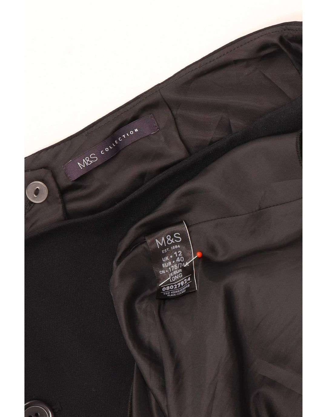 Marks & Spencer Womens A-Line Skirt UK 12 Medium W30 Black Polyester