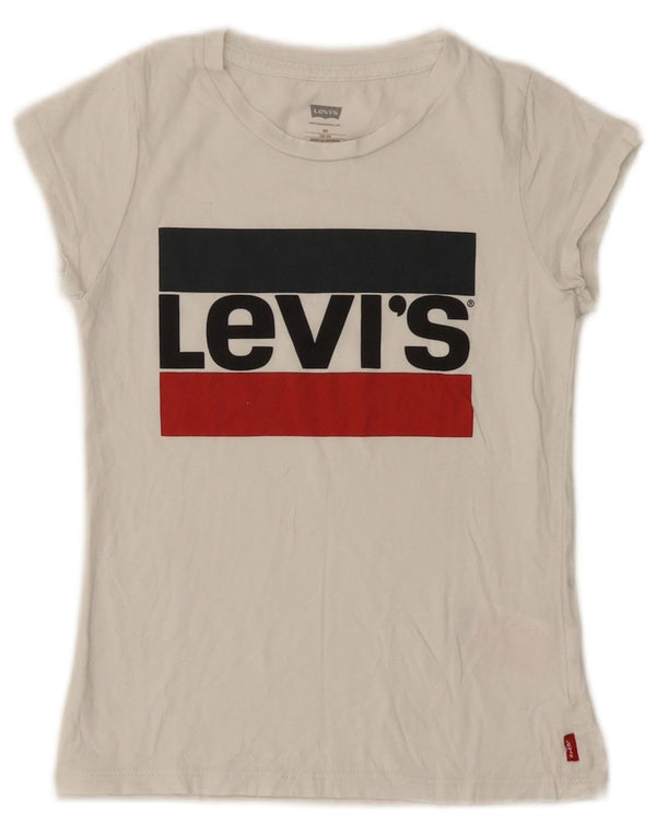 Levi's Girls Graphic T-Shirt Top 7-8 Years White Cotton