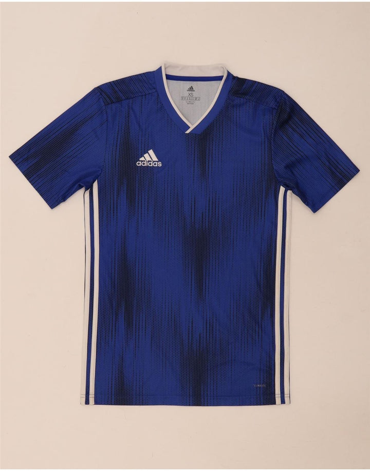 Adidas Mens Climalite T-Shirt Top XS Blue Geometric Polyester
