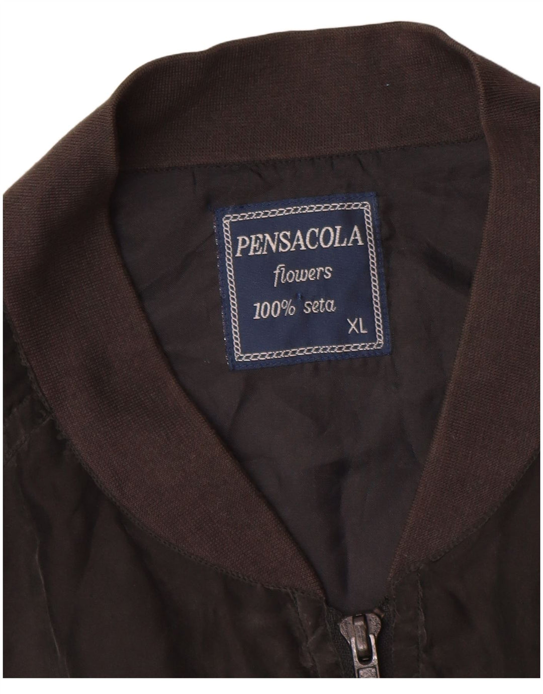Pensacola Mens Bomber Jacket UK 42 XL Black Silk