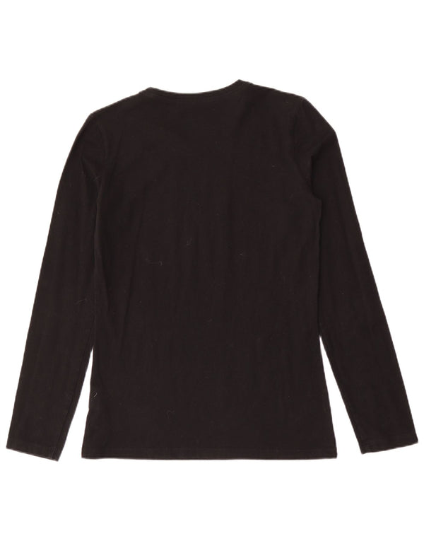 Calvin Klein Jeans Womens Graphic Top Long Sleeve UK 18 XL Black Cotton
