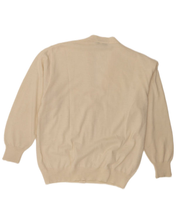 Vintage Mens Cardigan Sweater IT 50 Medium White Wool