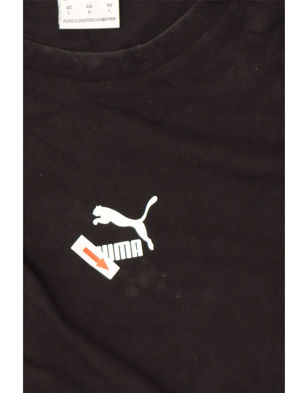 Puma Mens Graphic T-Shirt Top Large Black Cotton