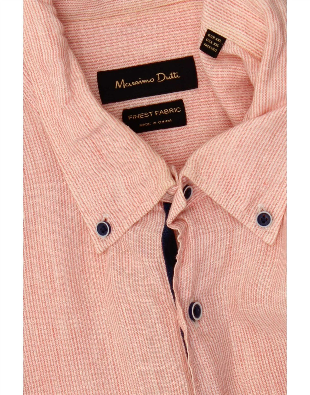 Massimo Dutti Mens Shirt 2XL Pink Pinstripe