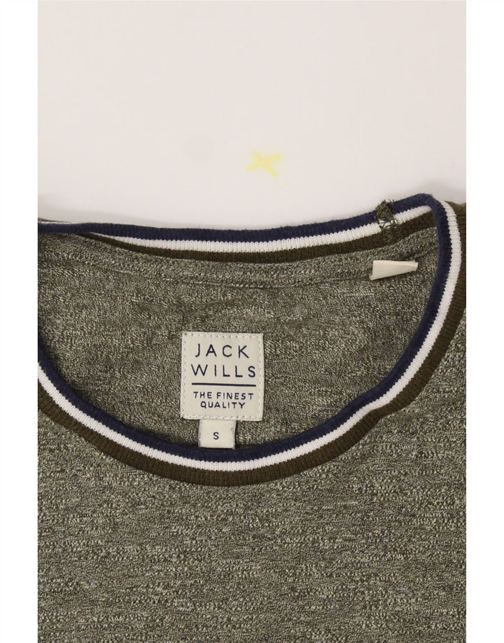 JACK WILLS Mens T-Shirt Top Small Khaki Cotton Vintage Jack Wills and Second-Hand Jack Wills from Messina Hembry 