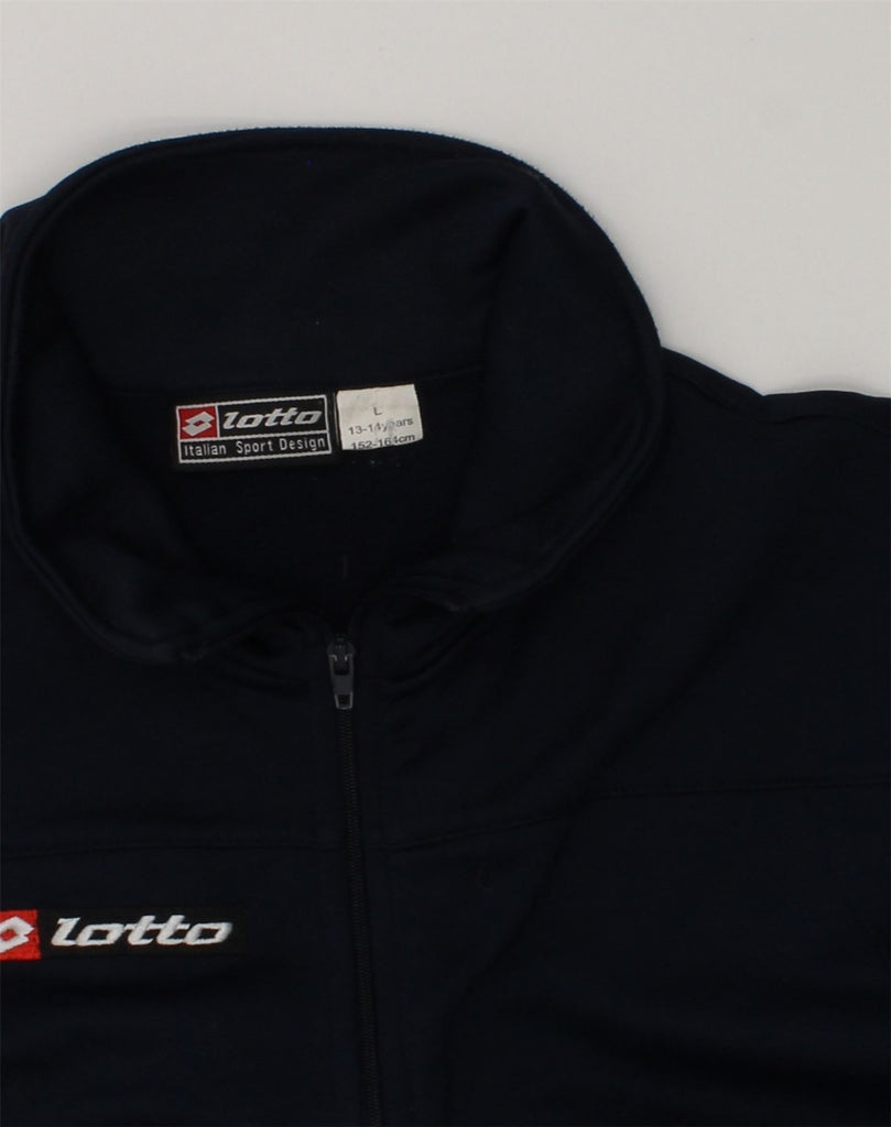 LOTTO Boys Pullover Tracksuit Top 13-14 Years Large Navy Blue Polyester | Vintage Lotto | Thrift | Second-Hand Lotto | Used Clothing | Messina Hembry 