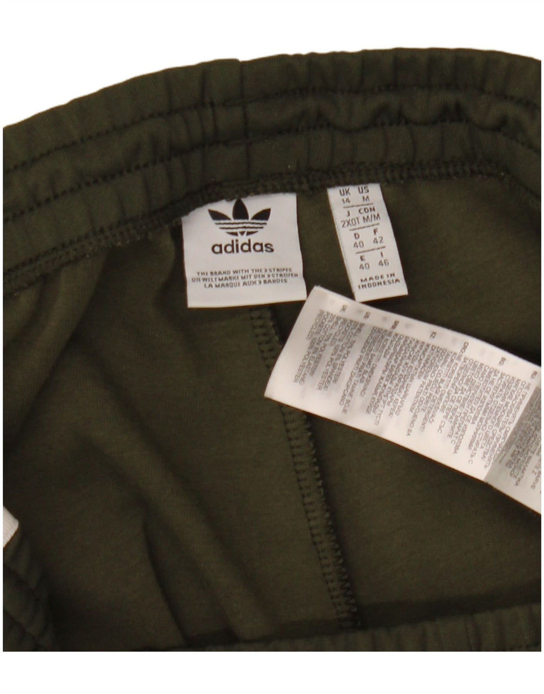 ADIDAS Womens Tracksuit Trousers UK 14 Medium Khaki Polyester