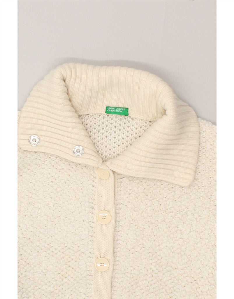 BENETTON Womens Cardigan Sweater UK 6 XS Off White Wool Vintage Benetton and Second-Hand Benetton from Messina Hembry 