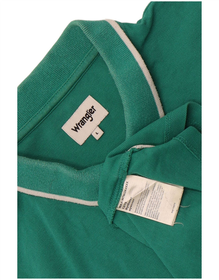 Wrangler Mens Polo Shirt Large Green Cotton