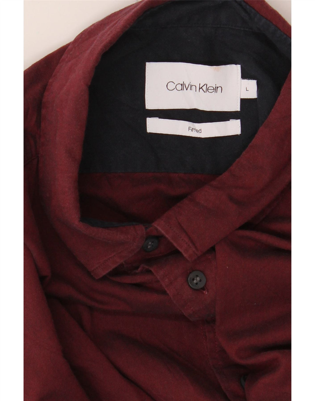 CALVIN KLEIN Mens Fitted Shirt Large Maroon