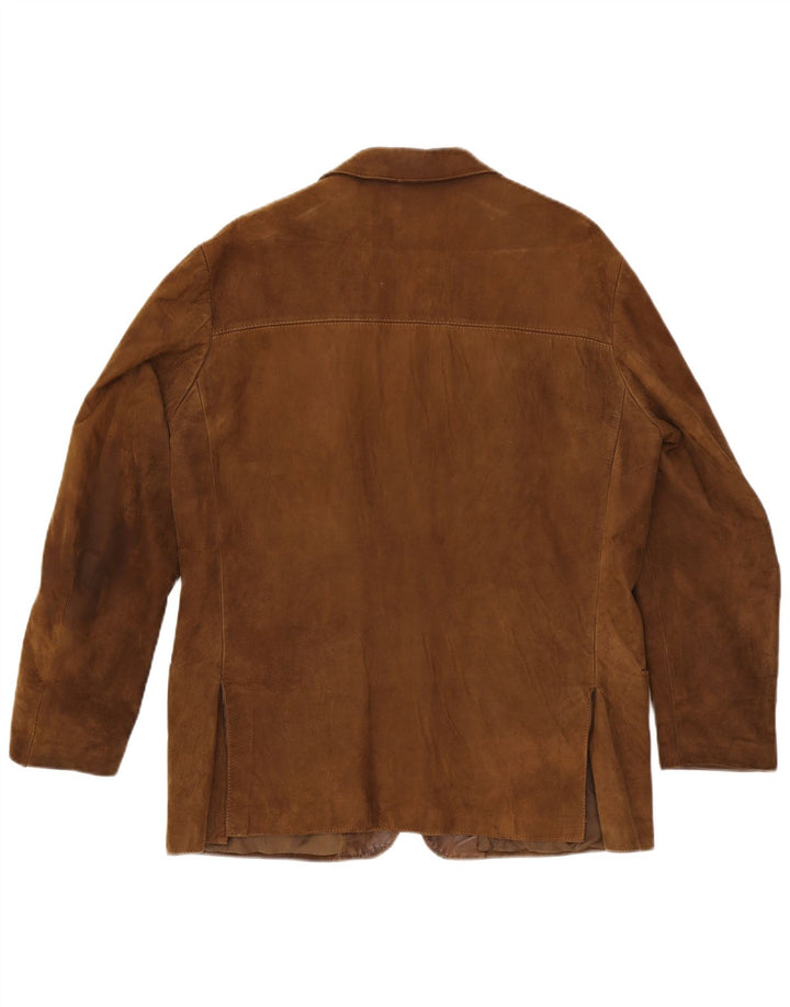 Vintage Mens 3 Button Suede Blazer Jacket UK 40 Large Brown