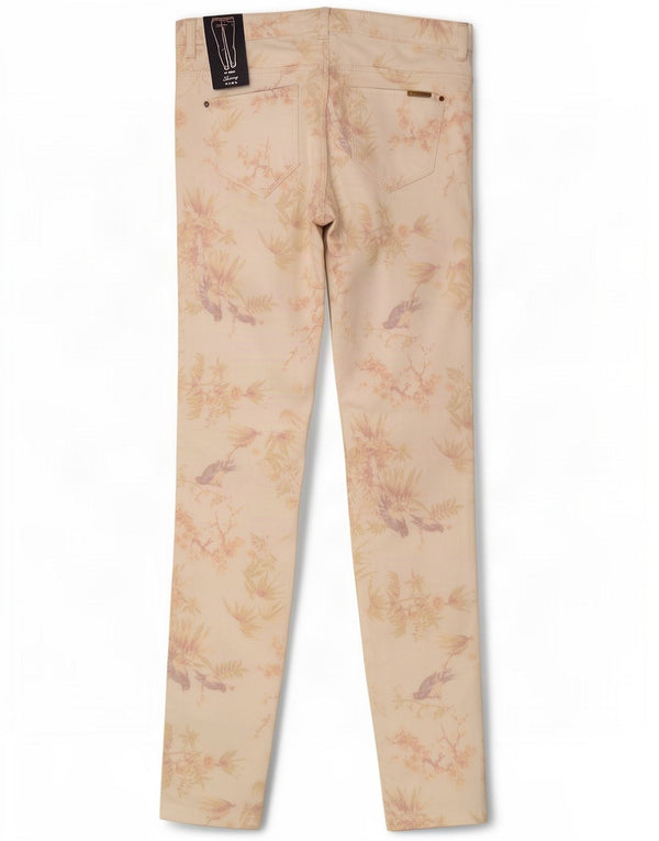 Zara Womens Trafaluc Skinny Jeans EU 34 2XS W24 L29 White Floral Cotton