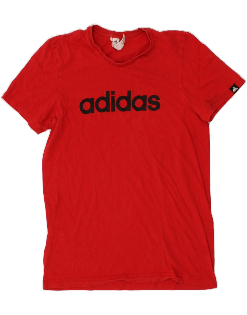 ADIDAS Mens Graphic T-Shirt Top Small Red Cotton Vintage Adidas and Second-Hand Adidas from Messina Hembry 