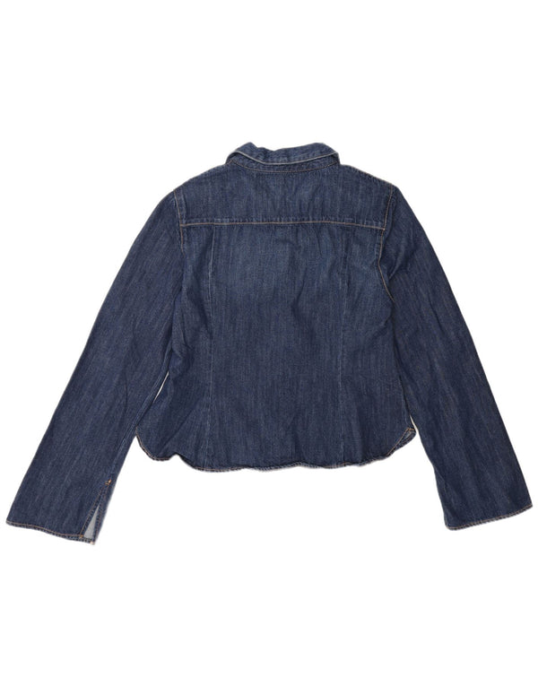 Zara Womens Denim Shirt UK 18 XL Navy Blue Cotton