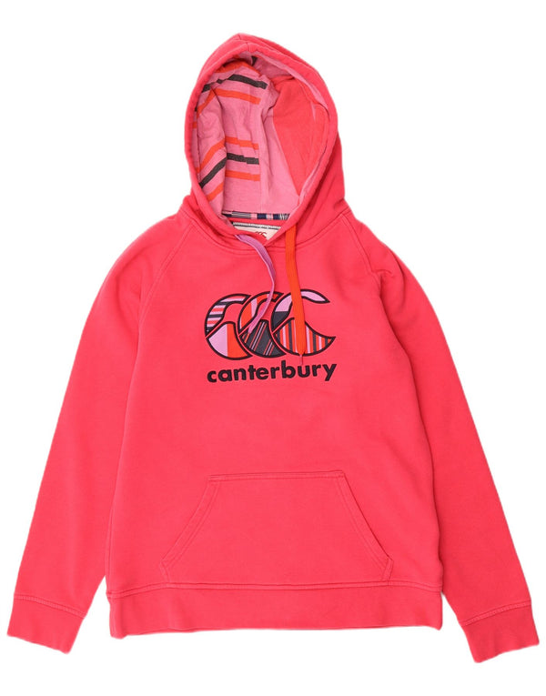 Canterbury Womens Uglies Graphic Hoodie Jumper UK 12 Medium  Pink
