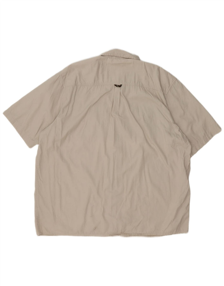 Wrangler Mens Short Sleeve Shirt 2XL Beige Cotton