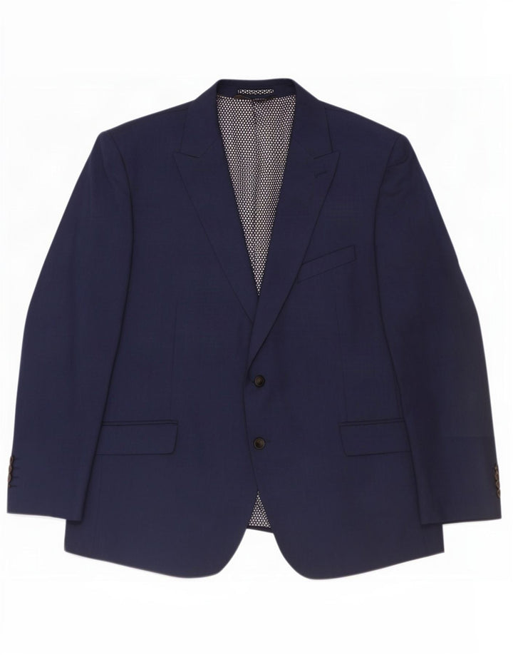 Marks & Spencer Mens 2 Button Regular Fit Blazer Jacket UK 48 2XL Navy Blue