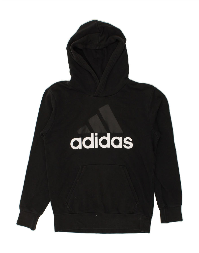 ADIDAS Mens Graphic Hoodie Jumper Small Black Cotton | Vintage Adidas | Thrift | Second-Hand Adidas | Used Clothing | Messina Hembry 